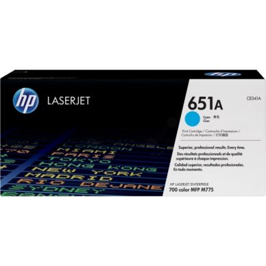 HP Cyan toner (HP 651A) för ca 16 000 sidor CE341A