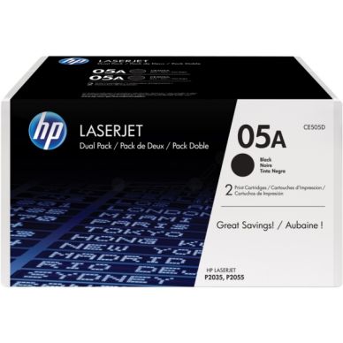 HP Tonerkassett svart (2-pack) 2x2.300 sidor CE505D
