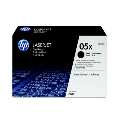 HP Tonerkassett svart *2-pack* 2x 6.500 sidor CE505XD