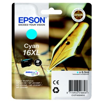 EPSON Bläckpatron cyan (16XL) 450 sidor T1632
