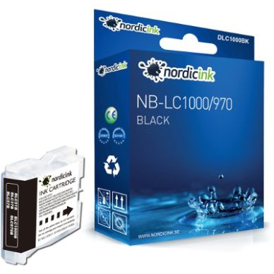 NORDICINK Svart bläckpatron. 25 ml DLC1000BK_1 Replace: LC1000BK