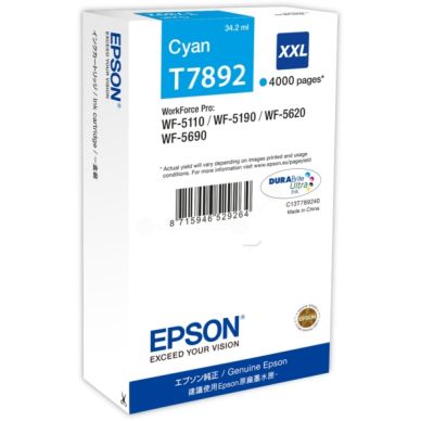 EPSON Bläckpatron cyan 4.000 sidor T7892