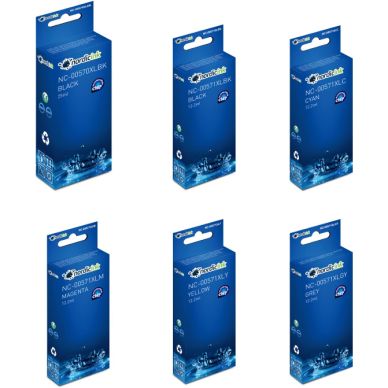 NORDICINK Paket med 6 st kompatibla XL PBK/BK/C/M/Y/GY NC-0057XMULTI6