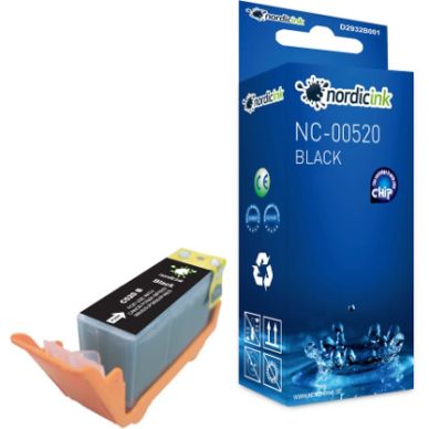 NORDICINK Svart pigment bläckpatron PGI-520BK